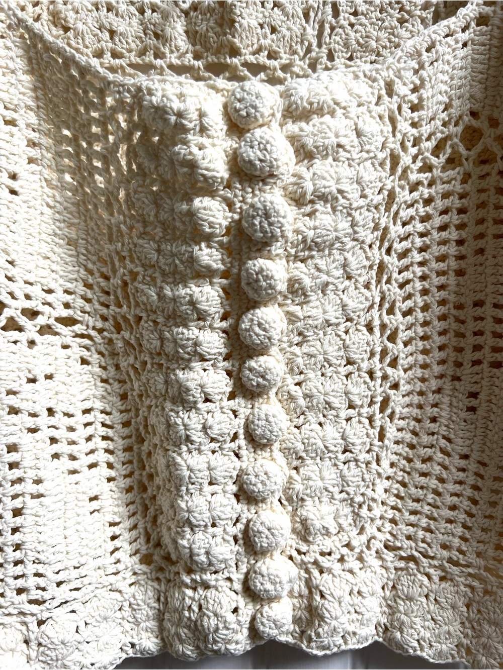 Free People Bahamas Button Down Crochet Top in Ivory  Size XS - Picture 3 of 9